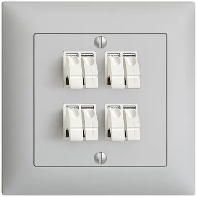 Prise ENC audio FMI 4×gris clair, borne à étrier pour 4 haut-parl. 