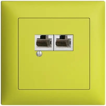 Scatola INC 2×RJ45/s 4P sep. EDIZIOdue R&M swissline lemon 