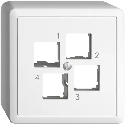 AP-Montageset EDIZIOdue EASYNET S-One, für 4×RJ45, geradeauslass, weiss 