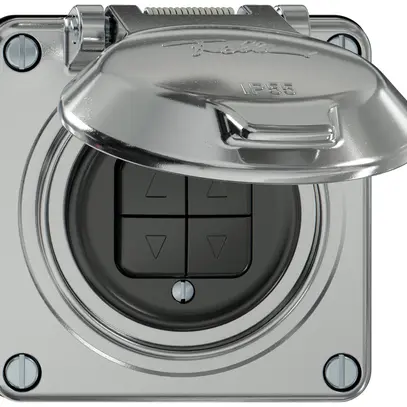 Pulsante tapparelle ELEMENT 1P 4 tasti c.coperchio alluminio 