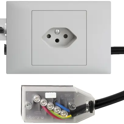 Prise INC EDIZIOdue T13 L1 gris clair, 45…69mm pour câble Technofil 