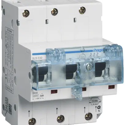 Disjoncteur Hager MCB 3P 230V caractéristique au déclenchement E 32A 25kA 2UM 