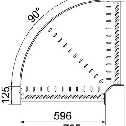 Gomito BET RB 90° 85×600mm acciaio zincato a caldo per immersione 