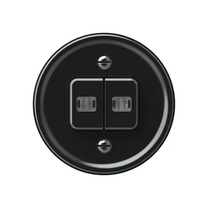 Pulsante luminoso origin 2×tasti 2×luminoso 2CO 1P 0<1 10A 230V 60×60mm nero 