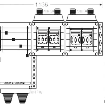 Distributore Hensel Mi 4×3×NH 00, 125A, con protezione sovratensioni TN-S/TT 