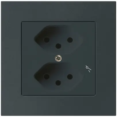 Presa INC kallysto.pro 2×T13/1 nero con protezione bambini 