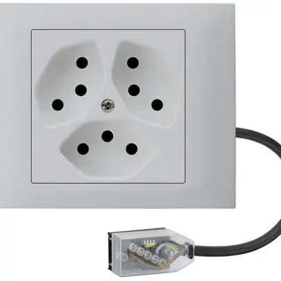 Prise INC kallysto 3×T13 L3 gris clair pour câble plat Technofil 