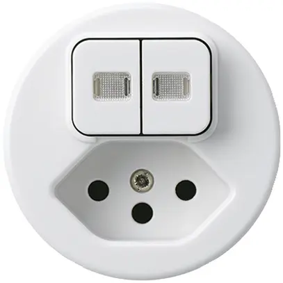 Inserto per combinazione luminosa 1/3+3/1L+tipo 13 bianco basico 2 lenti 