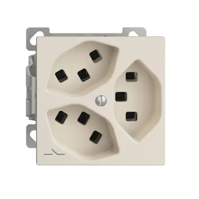 Prise AP 3×T23 Feller EDIZIOdue FXCO54, 1×séparé, bornes enfichables, crema 