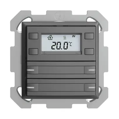 Pulsante RTH INC KNX 4×EDIZIOdue FM grigio scuro, con carta+LED RGB 