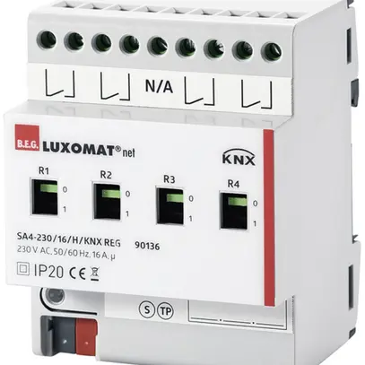Actionneur-commutateur AMD KNX Luxomat SA4-230/16/H/KNX, 4-fois, 16A/230VAC 