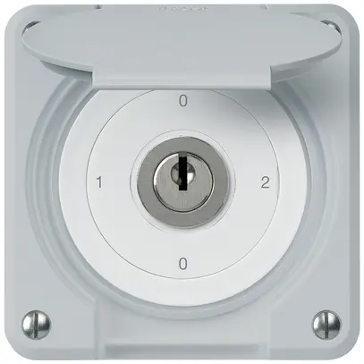 Interrupteur à clé ENC robusto IP55 avec clapet S2/1P gris pour combinaison 