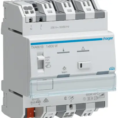 Actionneur-variateur AMD Hager TXA661B KNX easy 1×600W 4UM 