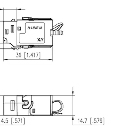 Anschlussmodul H-LINE M RJ45 Kat.6A/s ISO/IEC Keystone, silber 