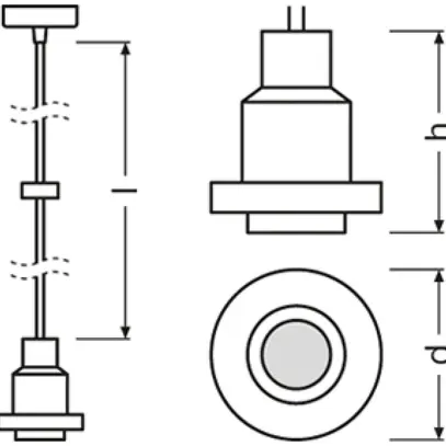 Lampada a sospensione LDV PenduLum PRO Ed.1906 E27 60W 230V Ø68mm L=2m nero 
