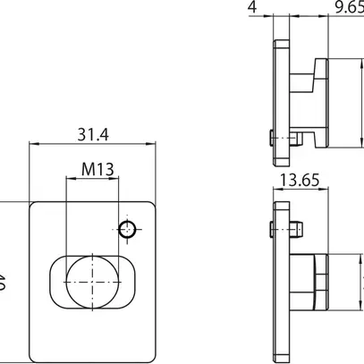 Supporto per sospensione Sylvania Lytespan H 40×31×14mm alluminio argento 