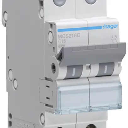 Disgiuntore Hager MCB quickconnect 2P 400V tipo C 16A Icn 6kA 2UM 