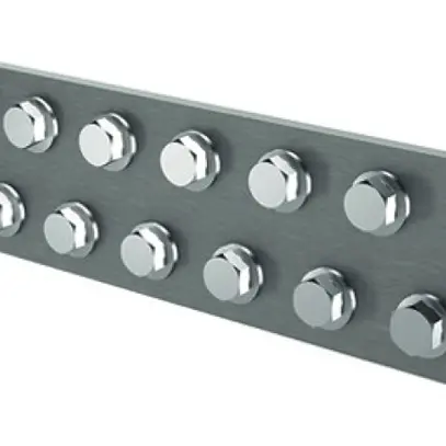 Potenzialausgleichsschiene Flury PA 21, Inox A2, 2-reihig, 325×60×5mm, 16×M8 