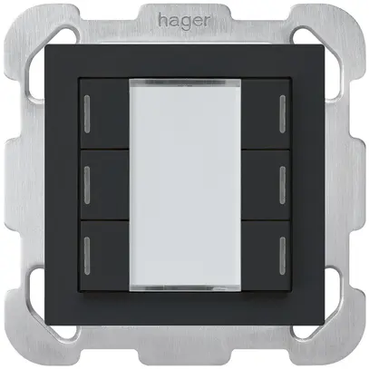 UP-Taster kallysto B KNX 6× RGB LED s/e-link schwarz 