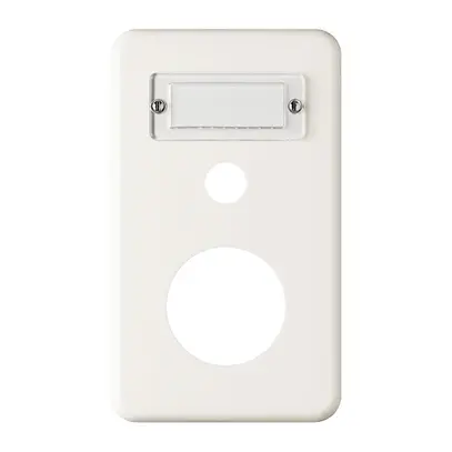 Placca di cop.grd.I-I bianco con porta-etichetta 