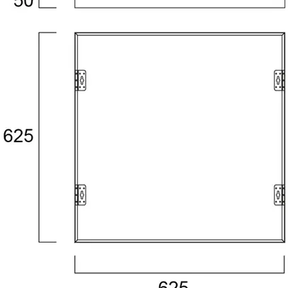Telaio per montaggio AP START PANEL FLAT G2 625×625×50mm, weiss 