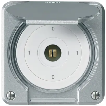 Interrupteur à clé carrée ENC robusto IP55 avec clapet S0/2P aluminium combi 