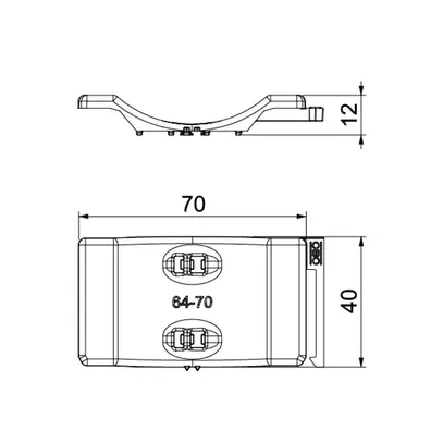 Contre-plaque Bettermann combinée avec contre-plaque double 64…70mm, PP, grc 