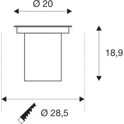 Luminaire de sol LED INC SLV DASAR L IP65 19W 1950lm 840 DALI Ø200 ac-aff 