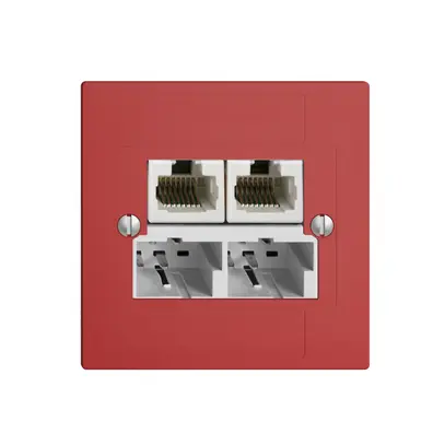 Scatola INC SOHO 2×TT/2×RJ45/u sep.ITplus EDIZIOdue berry 