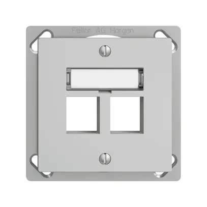 EB-Montageset EDIZIOdue FM.TE, Geradeauslass, für 2×Keystone, hellgrau 