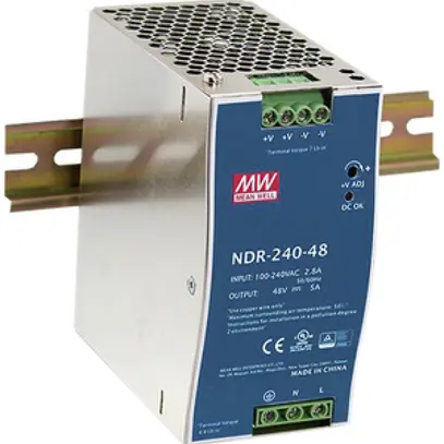 Alimentazione INS MEAN WELL NDR-240-48 IN: 90…264VAC OUT: 48VDC/240W 63mm 