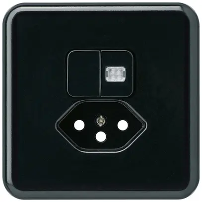 Kit frontale INC basico 86×86 nero 1 lente per combinazione grd.I S1/T13 p.BOMI 