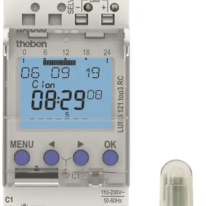 Interruttore crepuscolare Theben LUNA 121 top3 RC AL, 1-canale con minutoria 