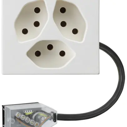 Presa INS FLF 3×tipo 13 L3 bianco per cavo piatto Technofil 