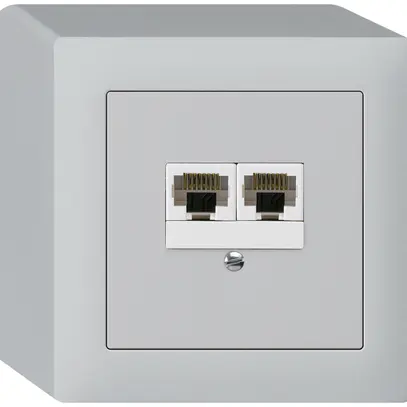 Scatola AP kallysto 2×RJ45u grigio chiaro parallelo 