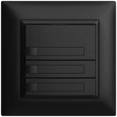 Poussoir ENC KNX 3× EDIZIOdue noir RGB sans LED avec insert papier 