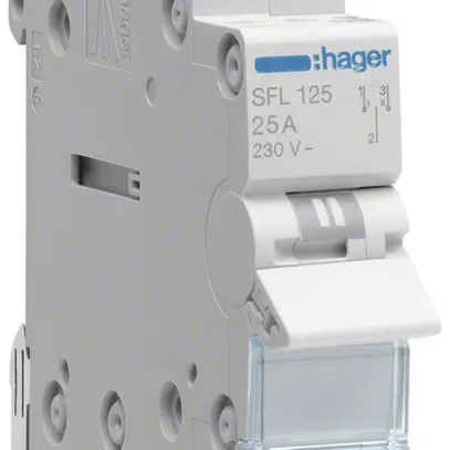 Inverseur AMD Hager SFL 25A 230V 0 fermeur 0 ouvreur 1 inverseur 1UM 