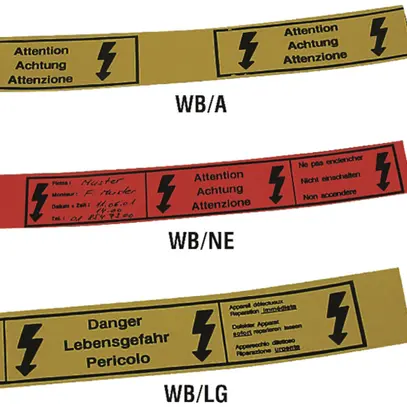 Warnband selbstklebend gelb (Achtung Lebensgefahr) WB/LG 