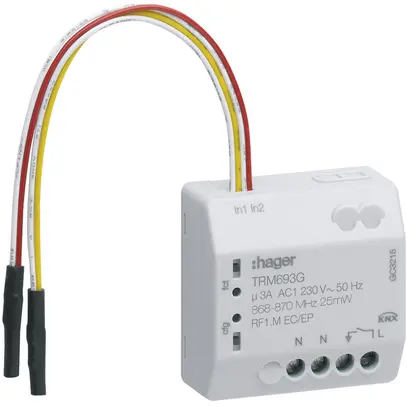 Entrée binaire double+sortie commutateur KNX RF INC TRM693G 