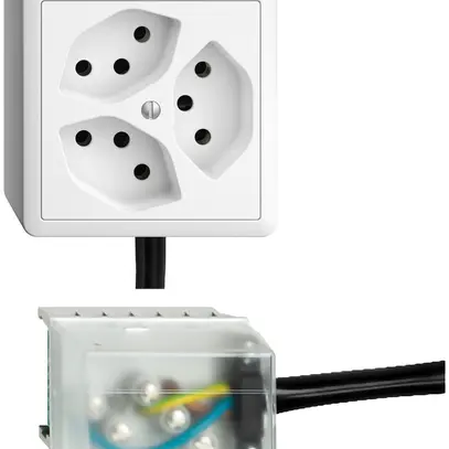 Presa AP EDIZIOdue 3×T13 L2 bianco per cavo piatto Powerbus 