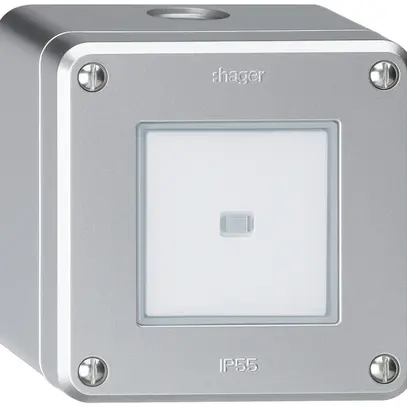 Interruttore AP robusto IP55 schema 3/2P illuminato alluminio 