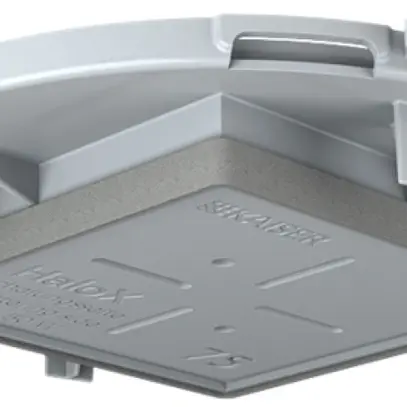 Placca frontale HaloX 100 per calcestruzzo a vista, uscita 75×75mm 