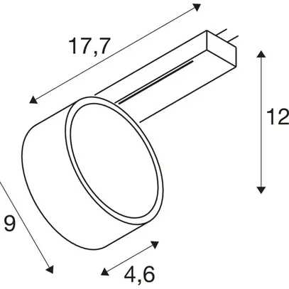 Spot LED SLV KALU 2.0 10W 1450lm 3000K MB REG AD1PH 177×48×127mm bi 
