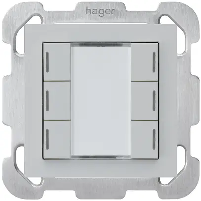 UP-Taster kallysto B KNX 6× RGB LED s/e-link hellgrau 