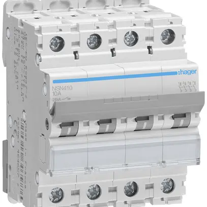 Disgiuntore Hager MCB 4P 415V tipo D 10A Icu 25kA 4UM 