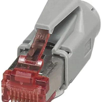 Fiche terrain Phoenix Contact CUC, RJ45/s cat.6 AWG24…27, droite, gris/rouge 