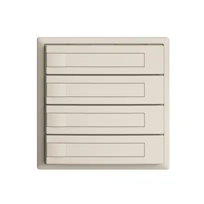Pulsante KNX RGB EDUE, 250mW, s.LED, c.inserto carta, 4×pulsante, 1×tasto, crema 
