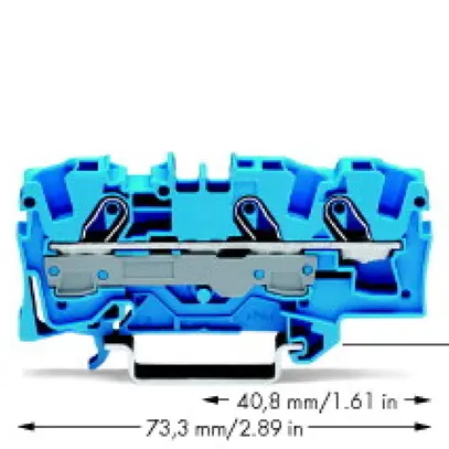 Morsetto di passaggio WAGO Top Job-S 6mm² 3L blu serie 2006 