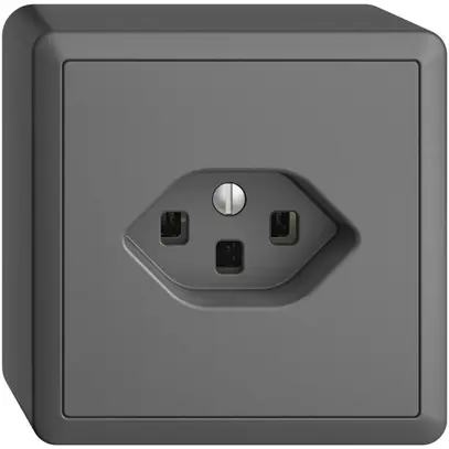 Prise AP EDIZIOdue T23 16A gris foncé, avec bornes enf. 