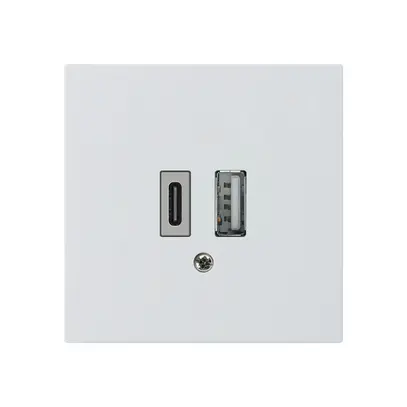 Prise de charge USB kallysto 18W PD 1×type A 1×type C blanc 